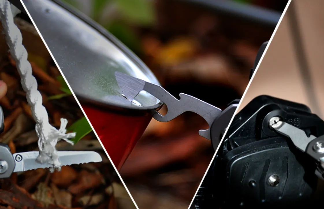 14 in 1 Portable Multitool with Spring-Action Pliers Scissors Knife EDC Keychain