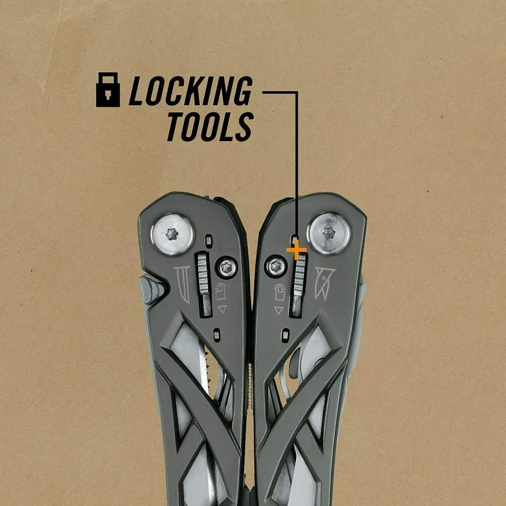 14 in 1 Portable Multitool with Spring-Action Pliers Scissors Knife EDC Keychain