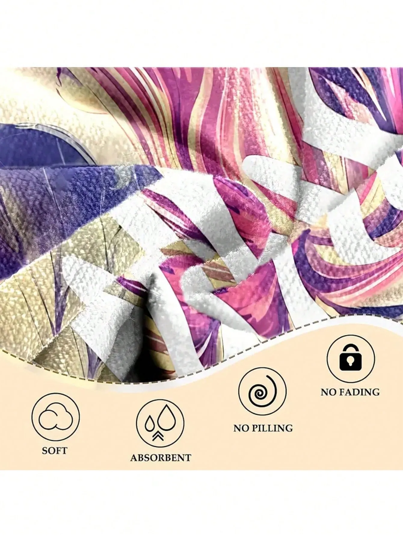 1pc "Candice" Letter & Flower Print Beach Towel, Portable Microfiber Summer Super Absorbent Towel, Soft Yoga Mat, 59x29"