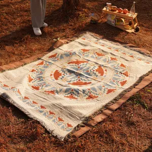 2-Piece Pack Set 180x260cm Bohemian Picnic Blanket | Waterproof Camping Blanket, Outdoor Rug for Camping, Picnic, Beach