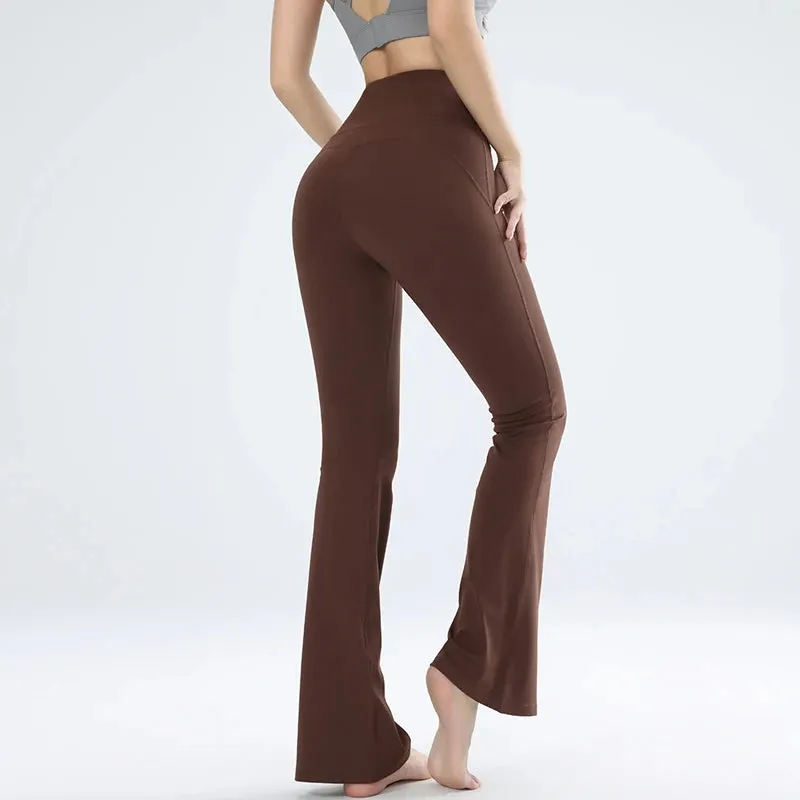 2024 Women's High Waisted Wide Leg Yoga Pants - Slim Fit, Breathable Bell Bottoms, Quick-Dry Sports Leggings