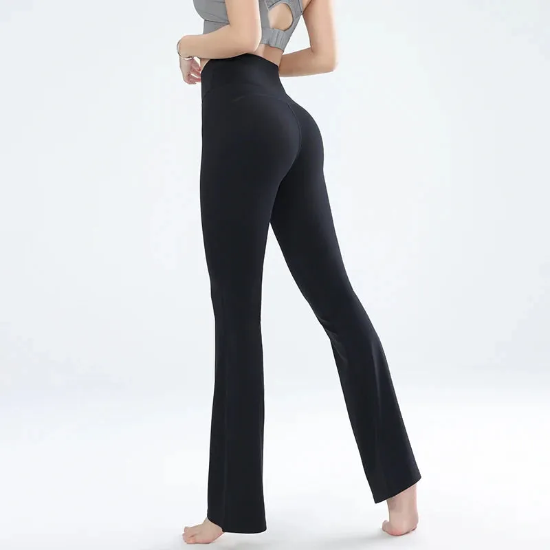 2024 Women's High Waisted Wide Leg Yoga Pants - Slim Fit, Breathable Bell Bottoms, Quick-Dry Sports Leggings