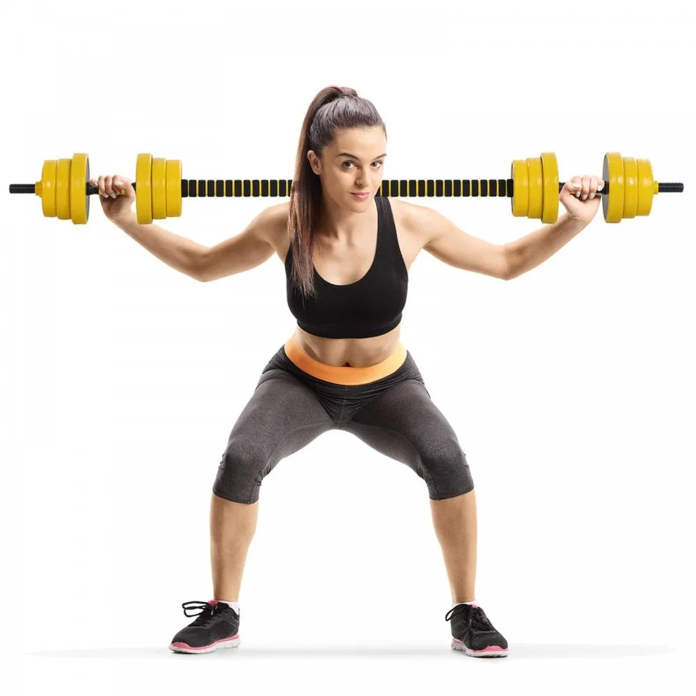 20KGS Dumbbell & Barbell  Adjustable Set Plate Bar Clamp Rod Home Gym Sports Area Exercise Ergonomic Fitness