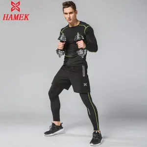 3PCS Compression Quick Dry Tight Tracksuit Men Training Fitness Long Sleeve