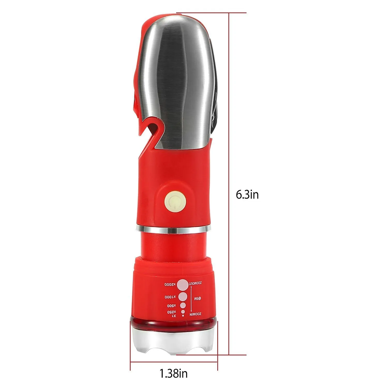 8-in-1 Multi-Tool Hammer Zoomable Emergency Flashlight