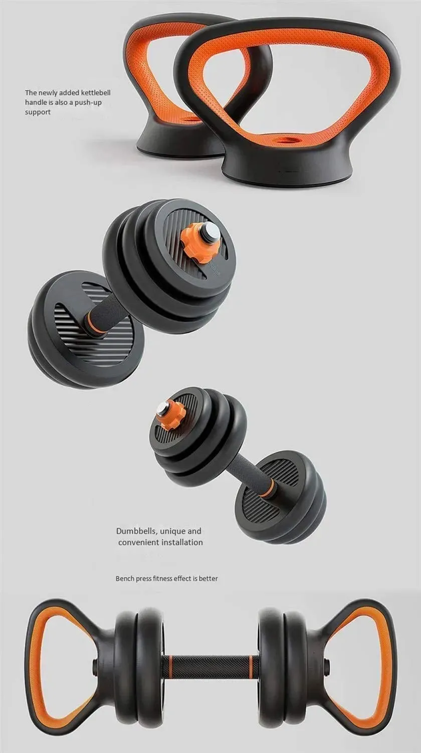 Adjustable Dumbbell & Kettlebell & Barbell Set for Home Gym Workout