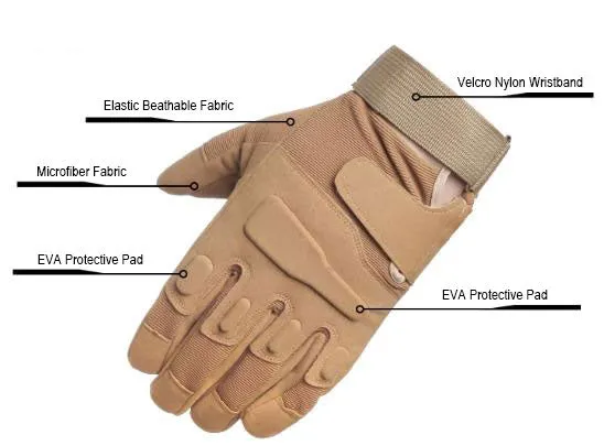 Airsoft Tactical Military Cycling Outdoor Combat Gloves Full Finger Touch Screen Size M-XL 3 Colours ATG009