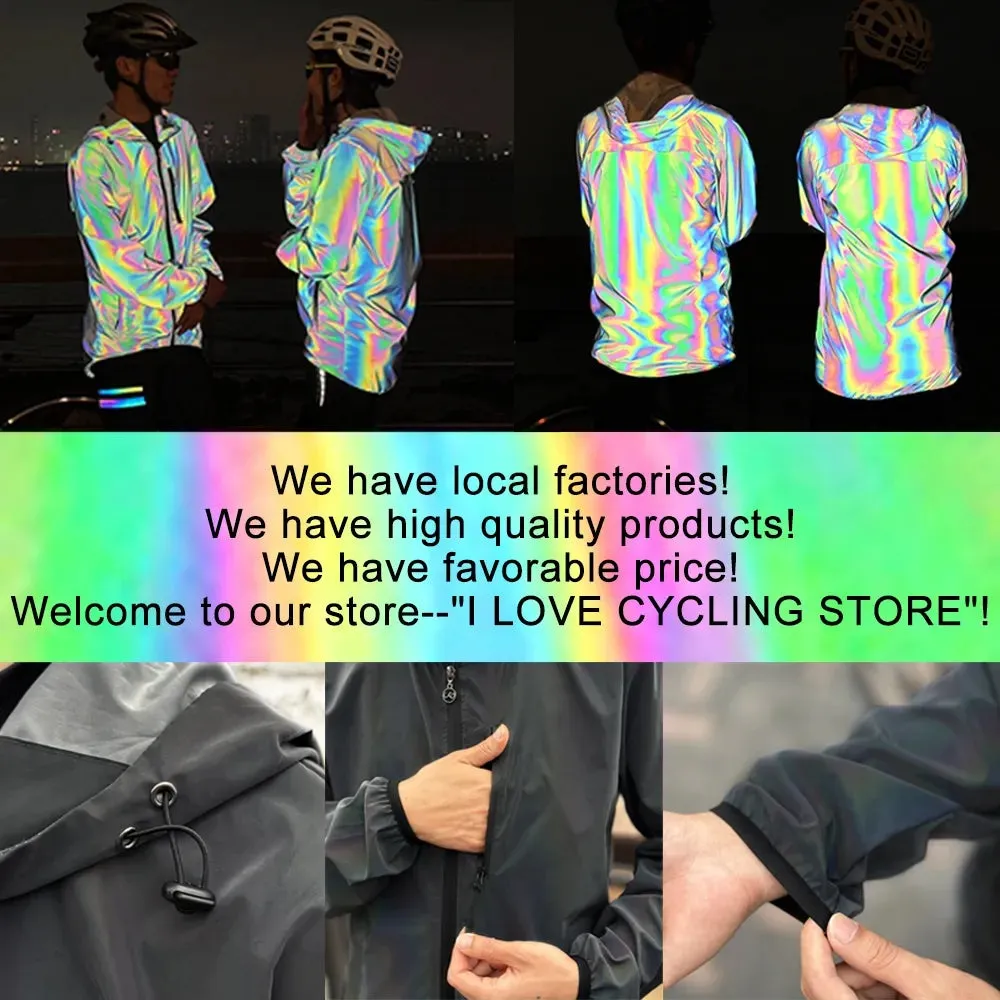 Bicycle Jacket Men Spring Summer Full Reflective Windbreaker Women Water Resistant MTB Road Bike Wear Cycling Long Jersey