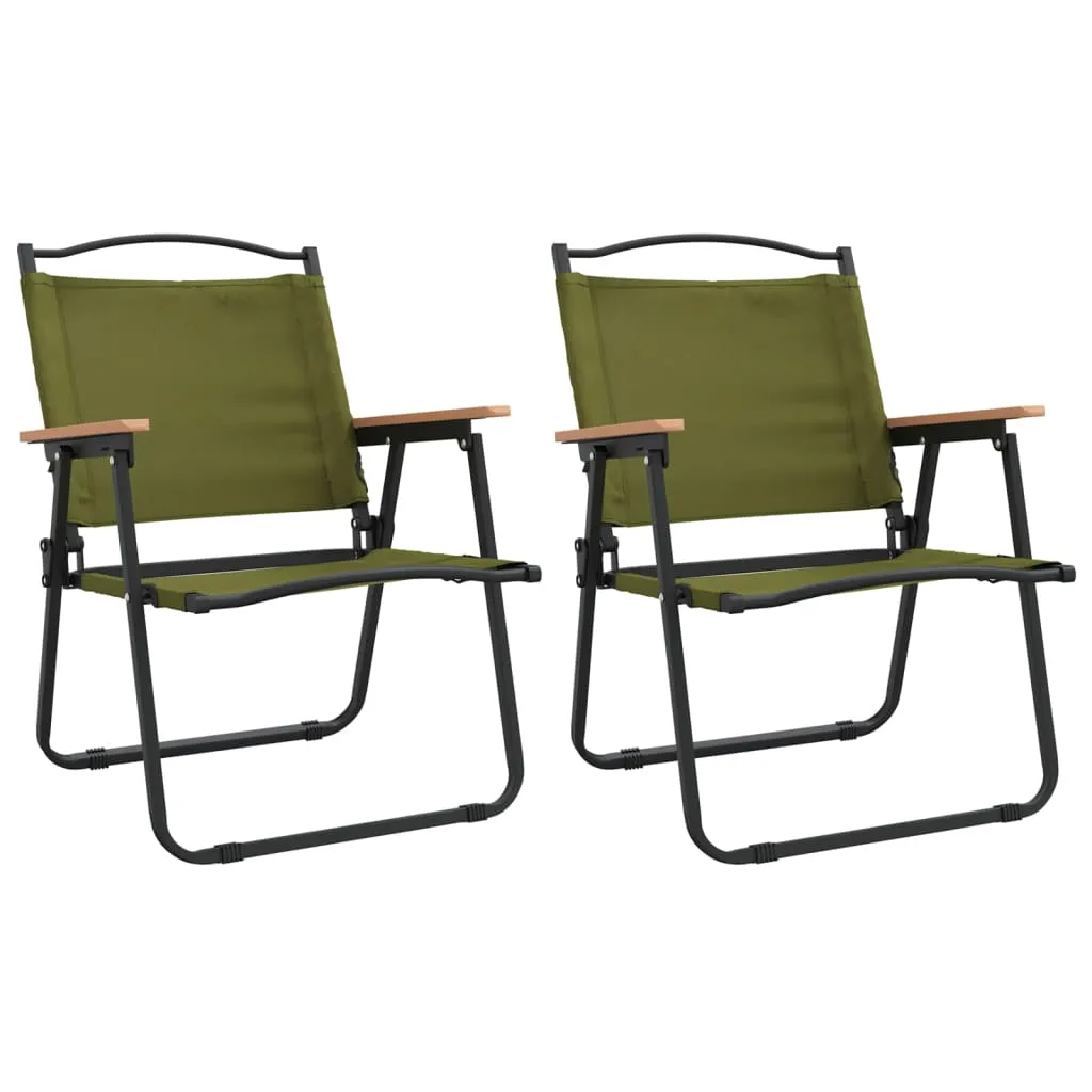 Camping Chair 2 Pcs Outdoor Folding Camping Beach Chair Oxford Fabric