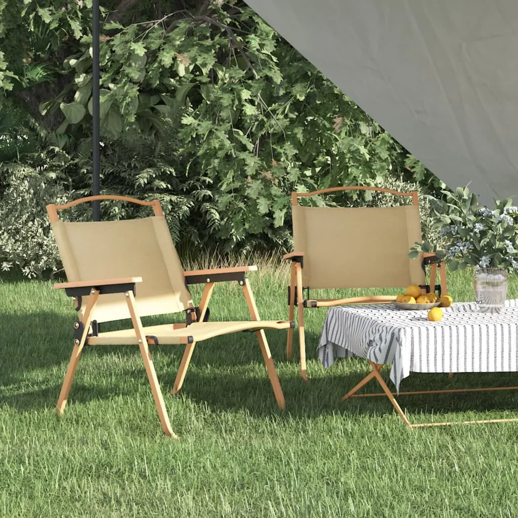 Camping Chair 2 Pcs Outdoor Folding Camping Beach Chair Oxford Fabric