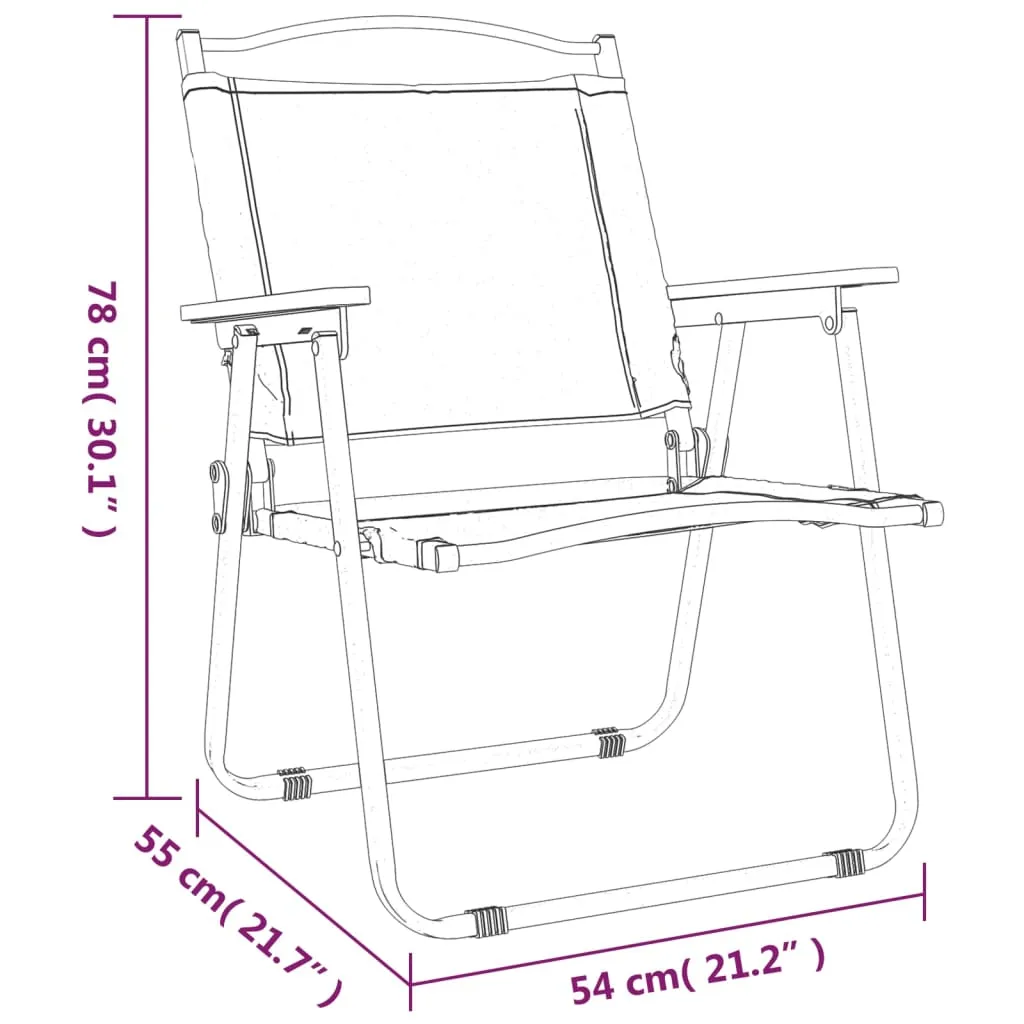 Camping Chair 2 Pcs Outdoor Folding Camping Beach Chair Oxford Fabric