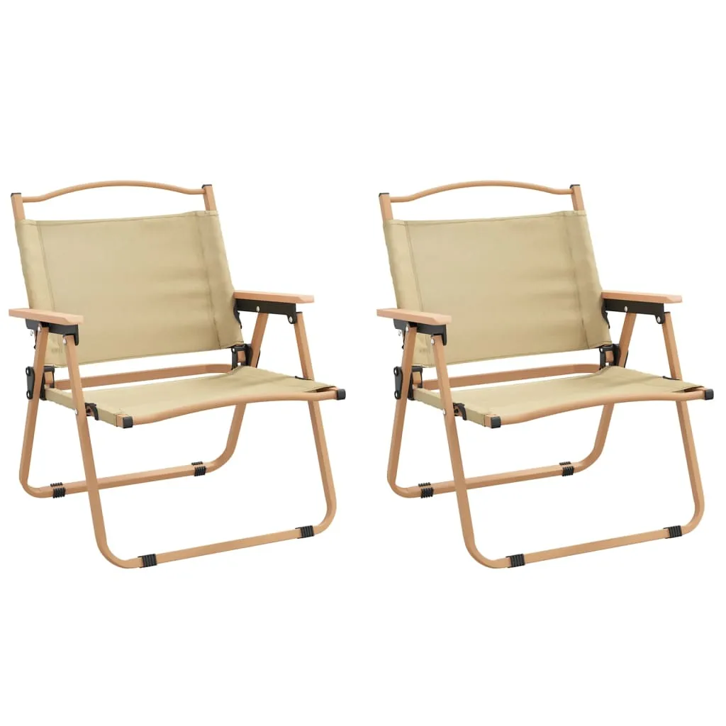 Camping Chair 2 Pcs Outdoor Folding Camping Beach Chair Oxford Fabric
