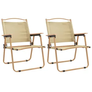Camping Chair 2 Pcs Outdoor Folding Camping Beach Chair Oxford Fabric