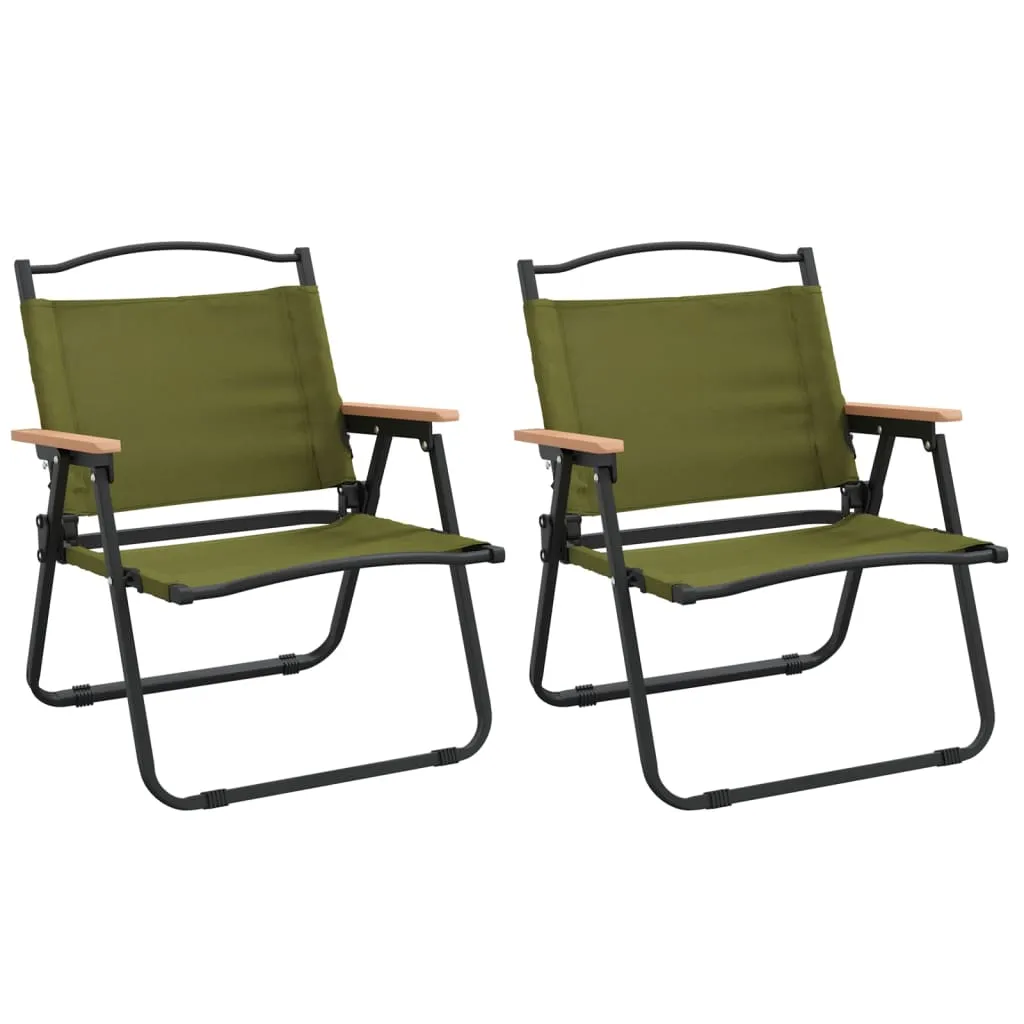 Camping Chair 2 Pcs Outdoor Folding Camping Beach Chair Oxford Fabric