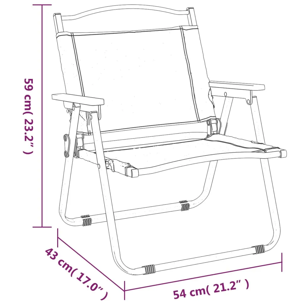 Camping Chair 2 Pcs Outdoor Folding Camping Beach Chair Oxford Fabric