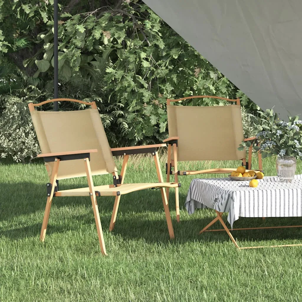 Camping Chair 2 Pcs Outdoor Folding Camping Beach Chair Oxford Fabric