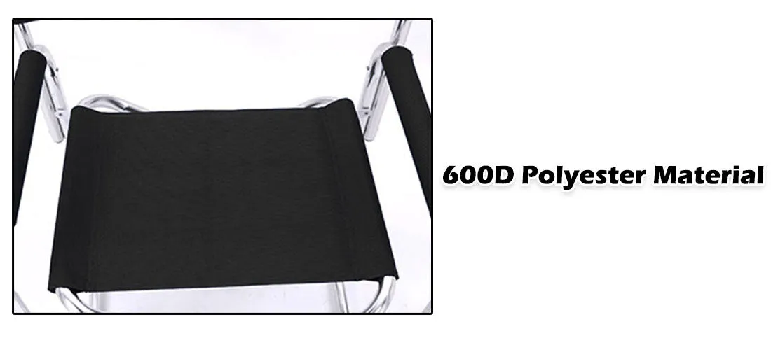 Directors Aluminium Folding Chair Camping Picnic Director Fishing Foldable - black
