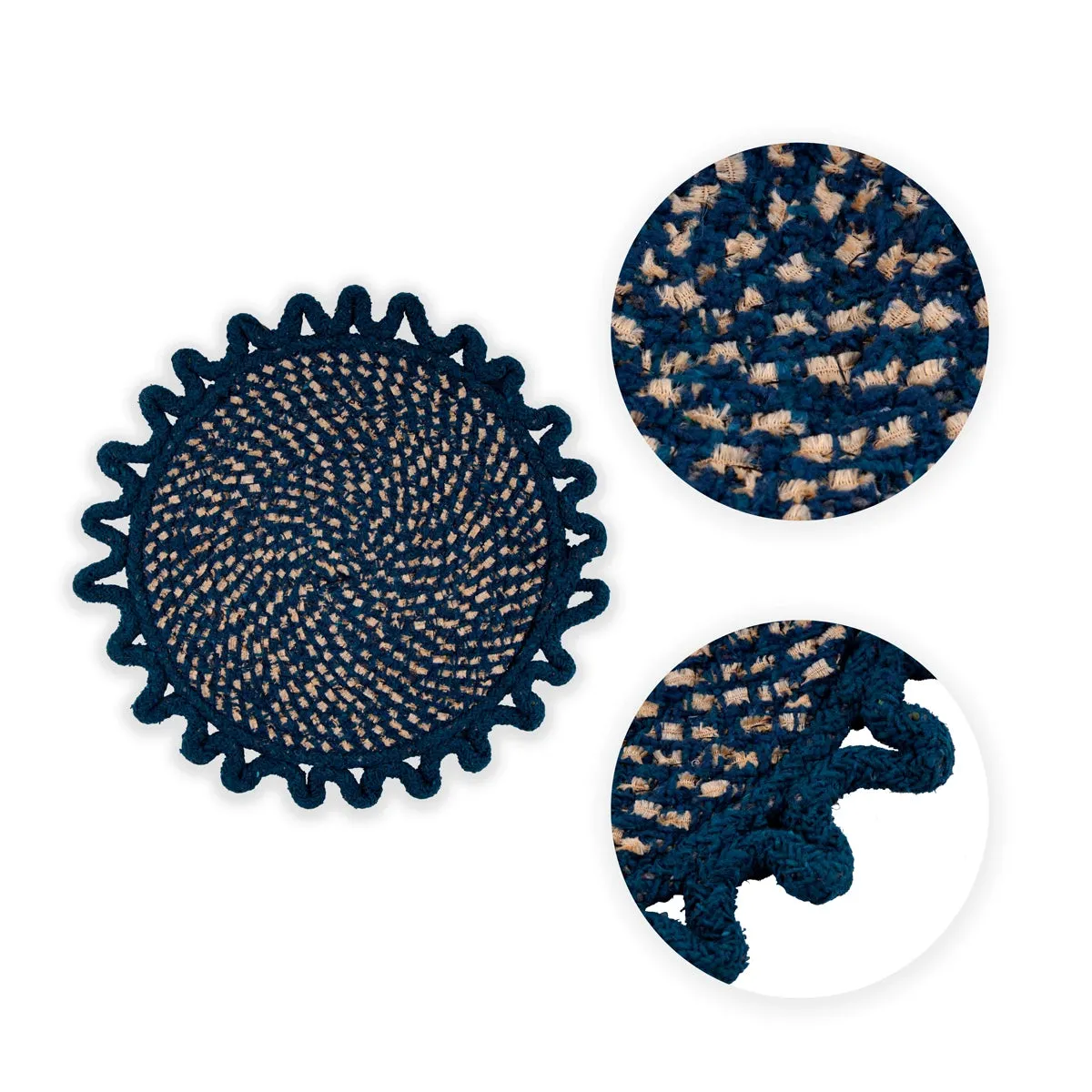 Doormat - 15 Inches | Round Shape Welcome Mat/ Entrance Mat for Home Decor/ Assorted Design & Colour
