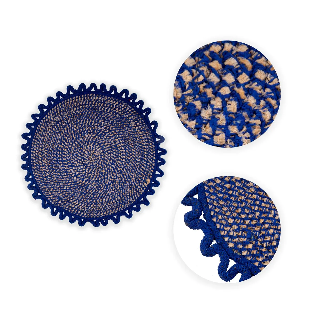 Doormat - 15 Inches | Round Shape Welcome Mat/ Entrance Mat for Home Decor/ Assorted Design & Colour