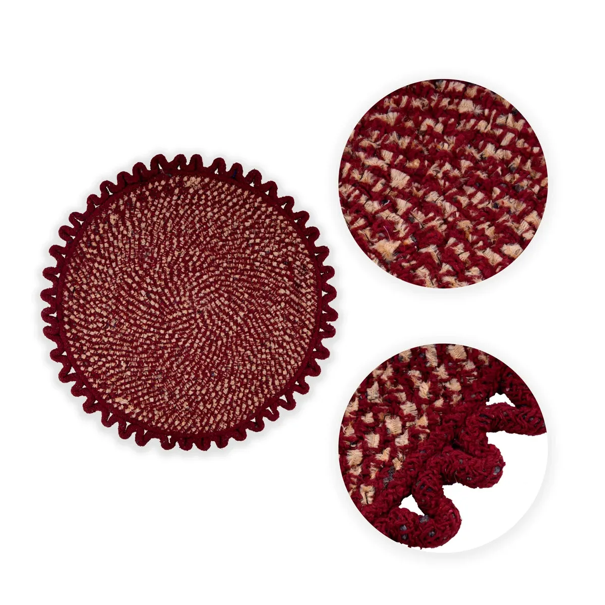 Doormat - 15 Inches | Round Shape Welcome Mat/ Entrance Mat for Home Decor/ Assorted Design & Colour