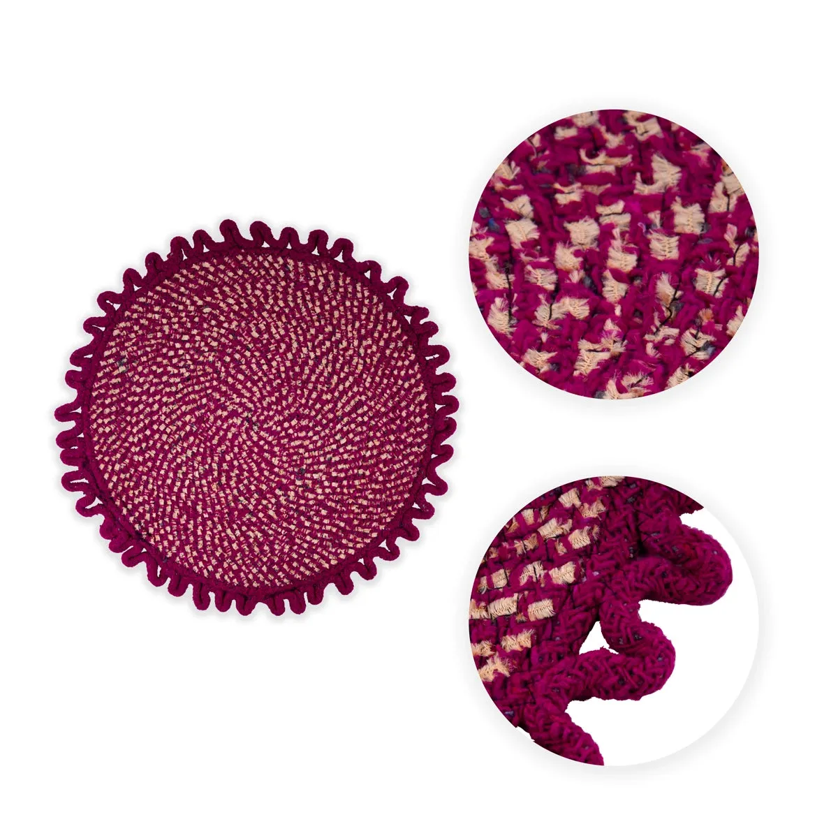 Doormat - 15 Inches | Round Shape Welcome Mat/ Entrance Mat for Home Decor/ Assorted Design & Colour