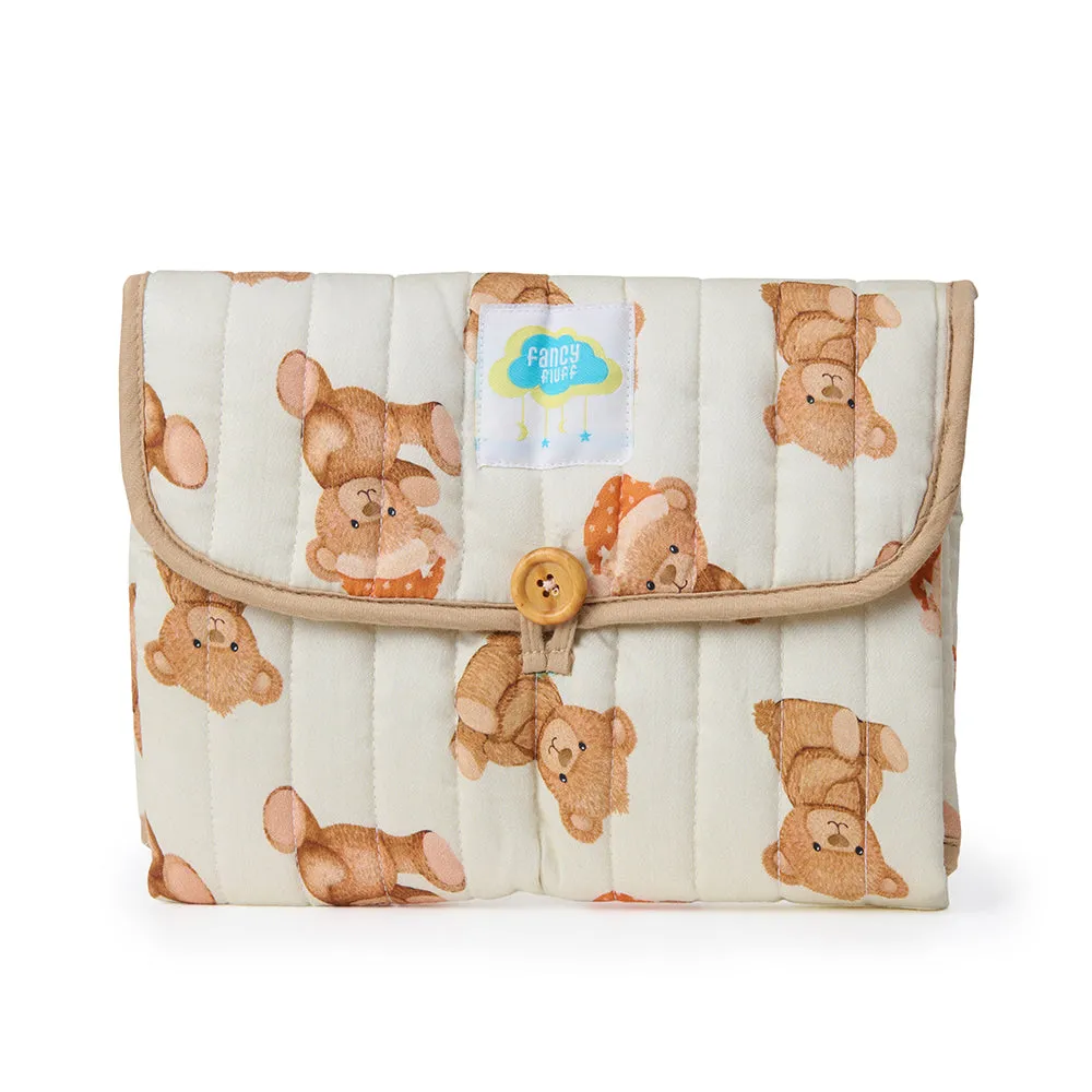 Fancy Fluff Organic Portable Changing Mat  - Cuddle Bear