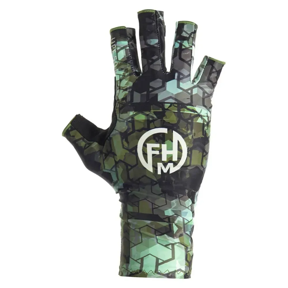 FHM Mark Sun Protection Gloves Print Khaki UPF 50 