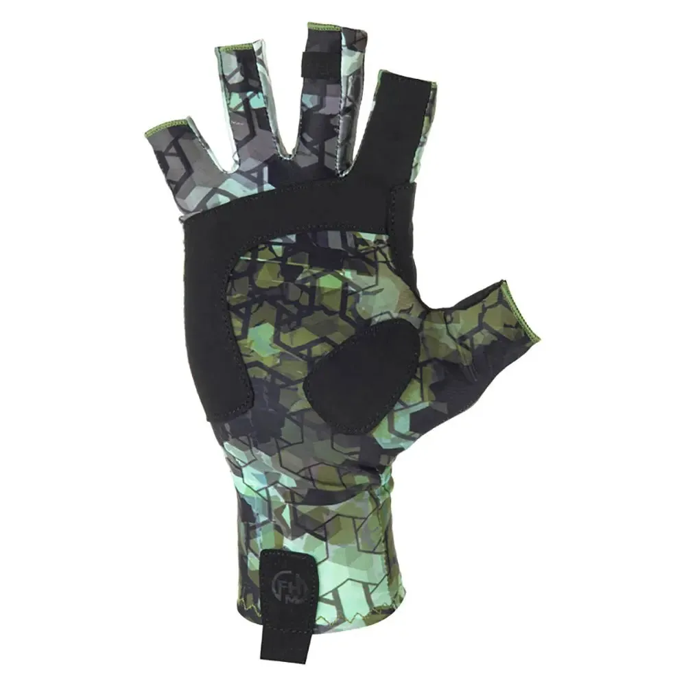 FHM Mark Sun Protection Gloves Print Khaki UPF 50 