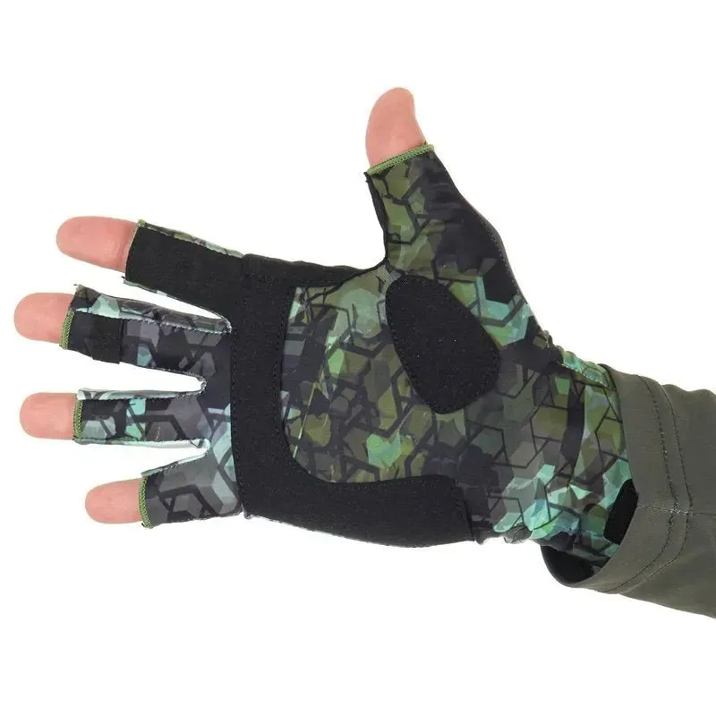 FHM Mark Sun Protection Gloves Print Khaki UPF 50 