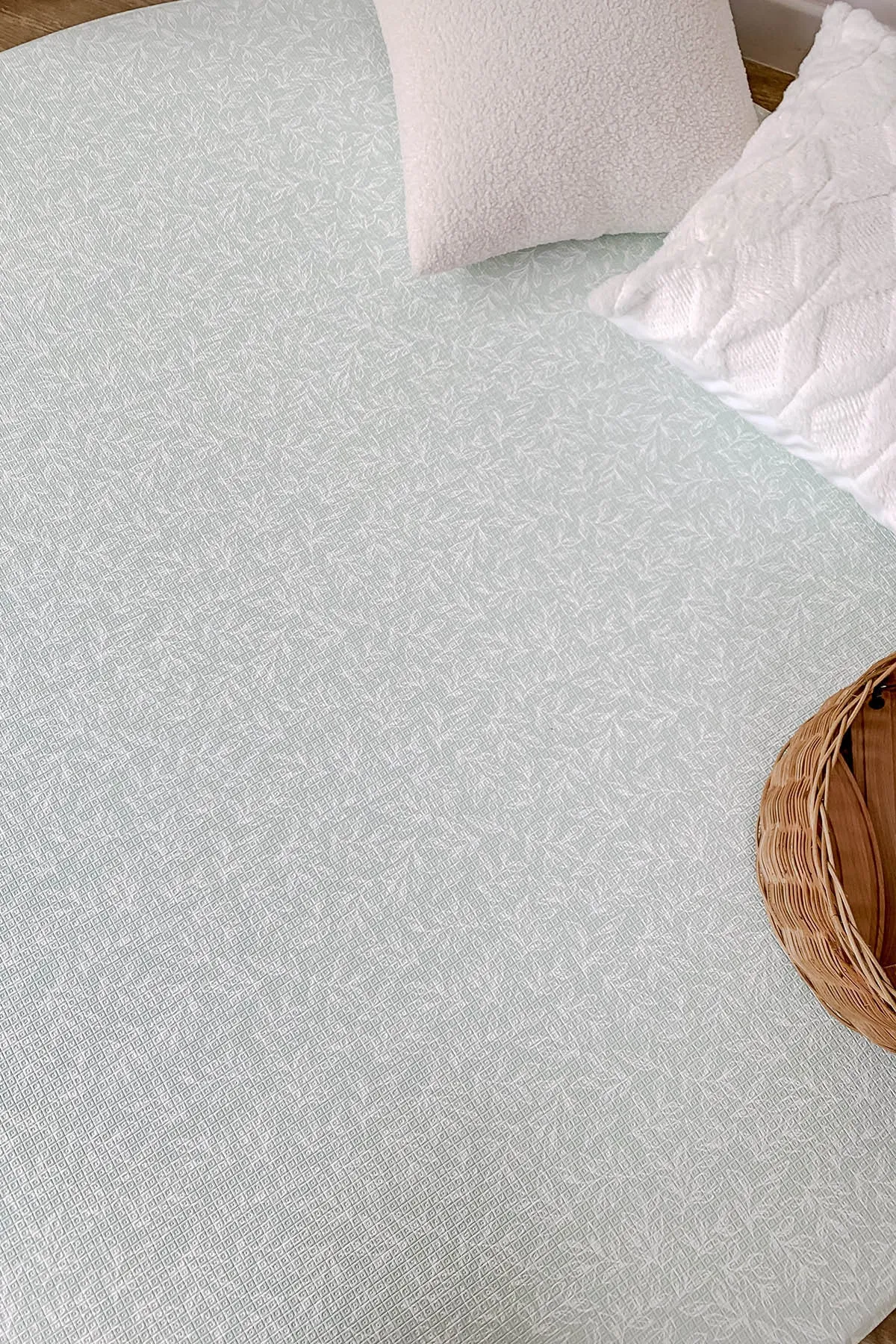 Gingerbubs Rimba Play Mat Round - Mint Green (140cm x 1.5cm)