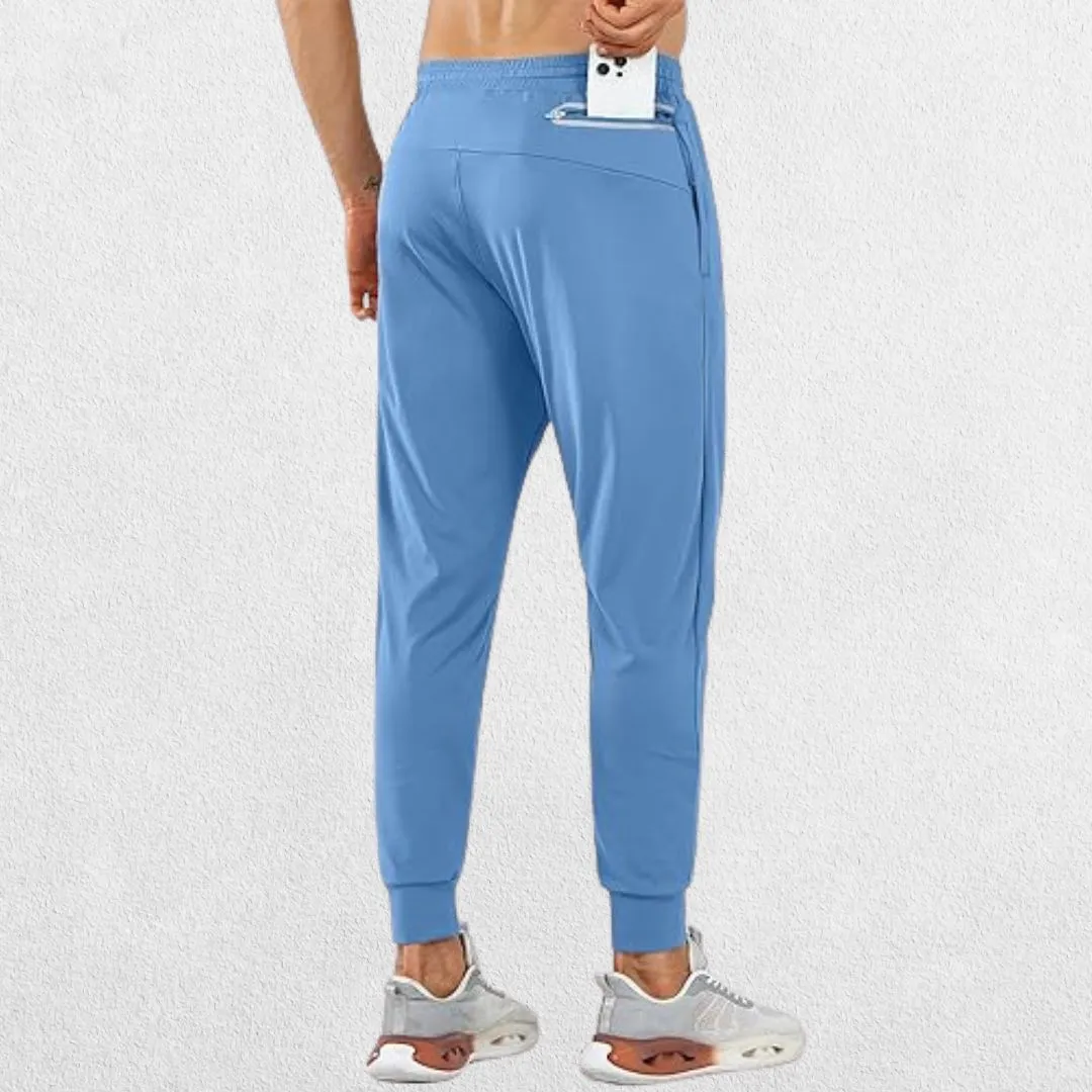 GPW Men's Lightweight Trousers with Zipper Pockets for Athletic Workouts