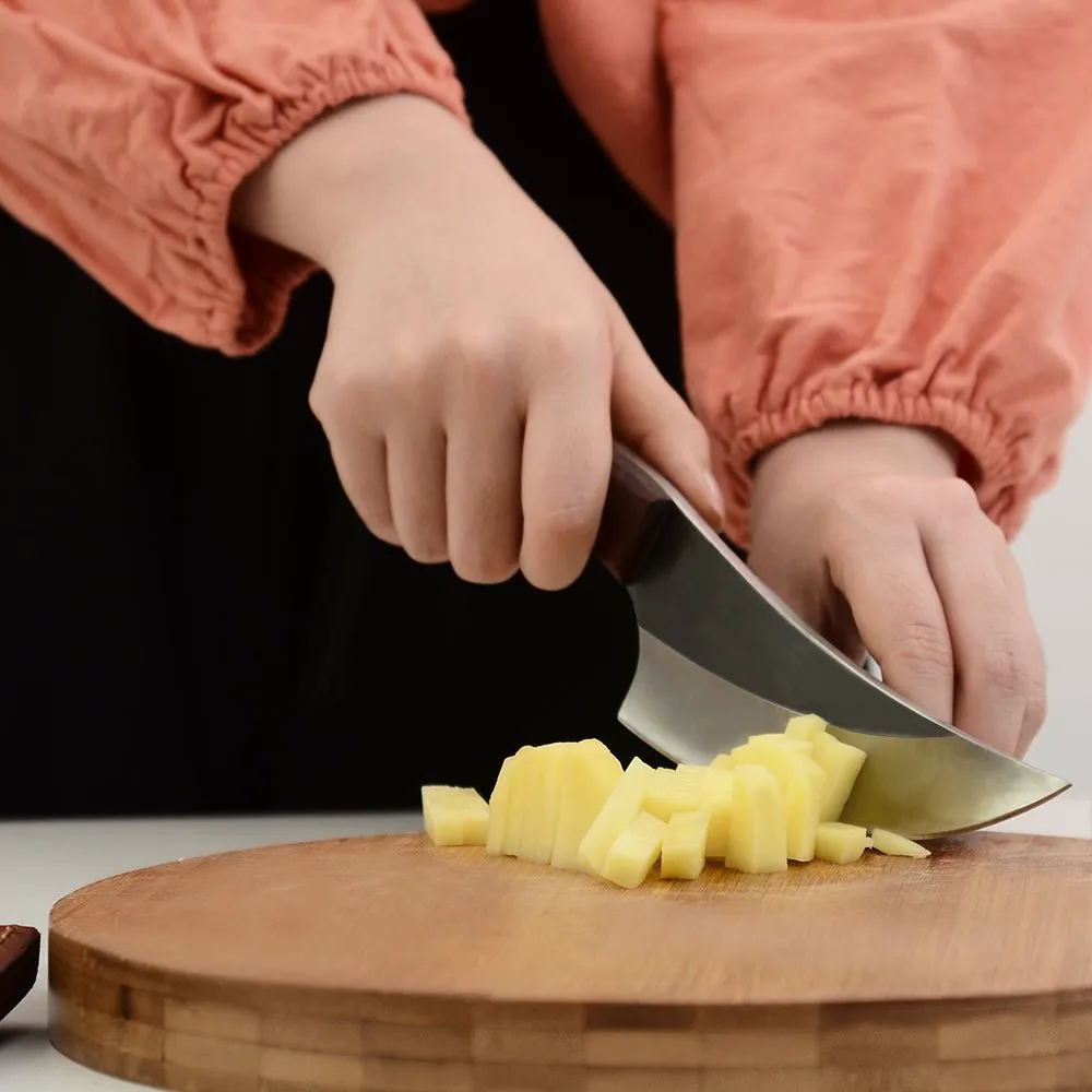 Lifespace Viking Style Chef Knife with Wood Handle & Sheath