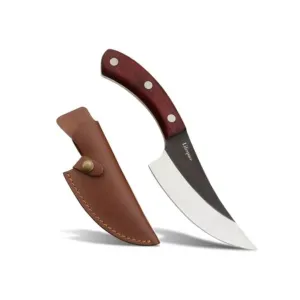 Lifespace Viking Style Chef Knife with Wood Handle & Sheath