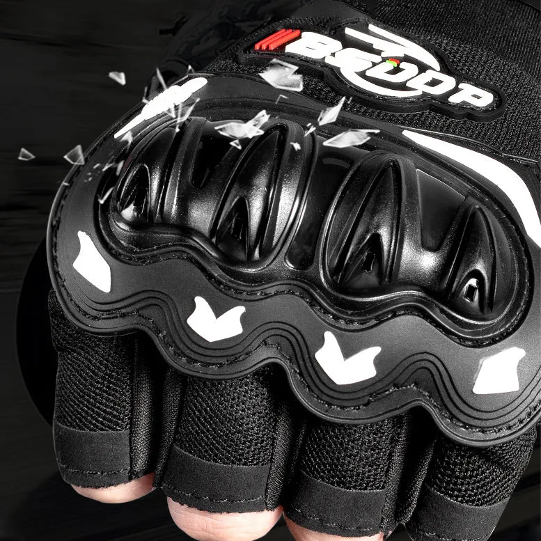 Lycra Meshed Protective Fingerless Gloves