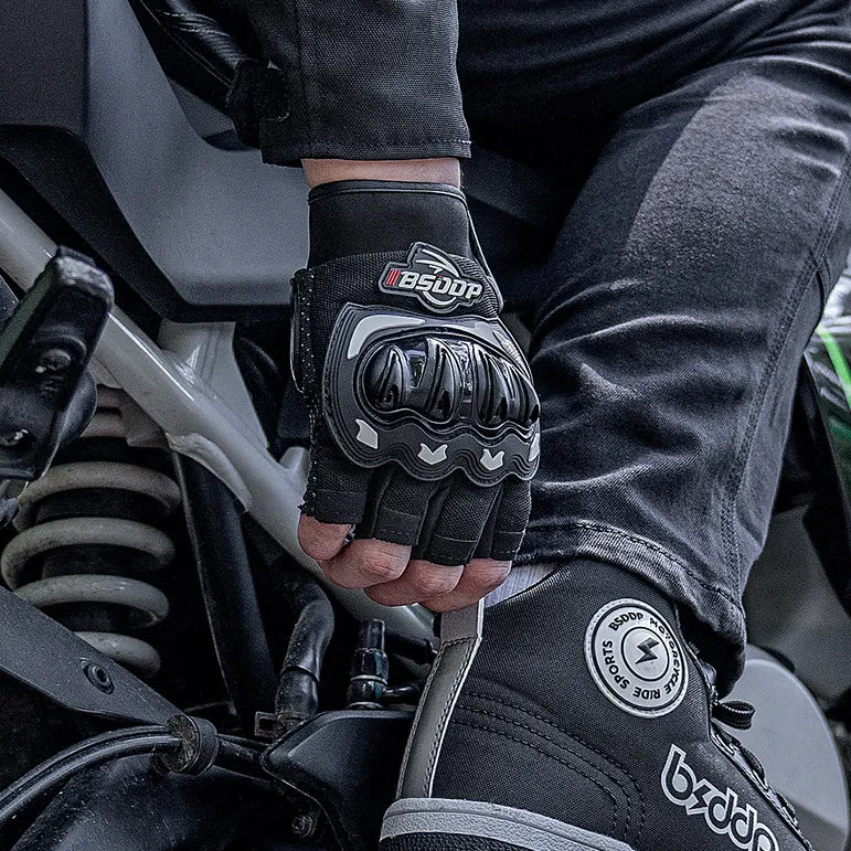 Lycra Meshed Protective Fingerless Gloves