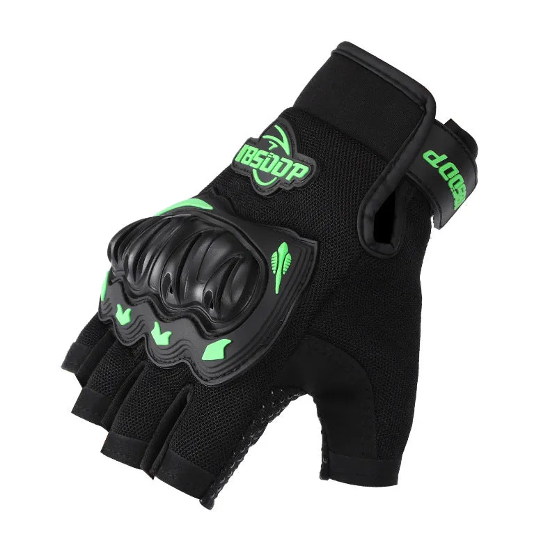 Lycra Meshed Protective Fingerless Gloves
