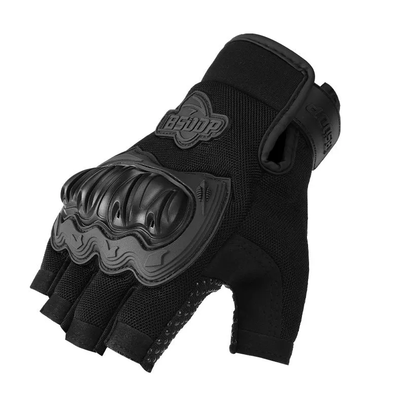 Lycra Meshed Protective Fingerless Gloves
