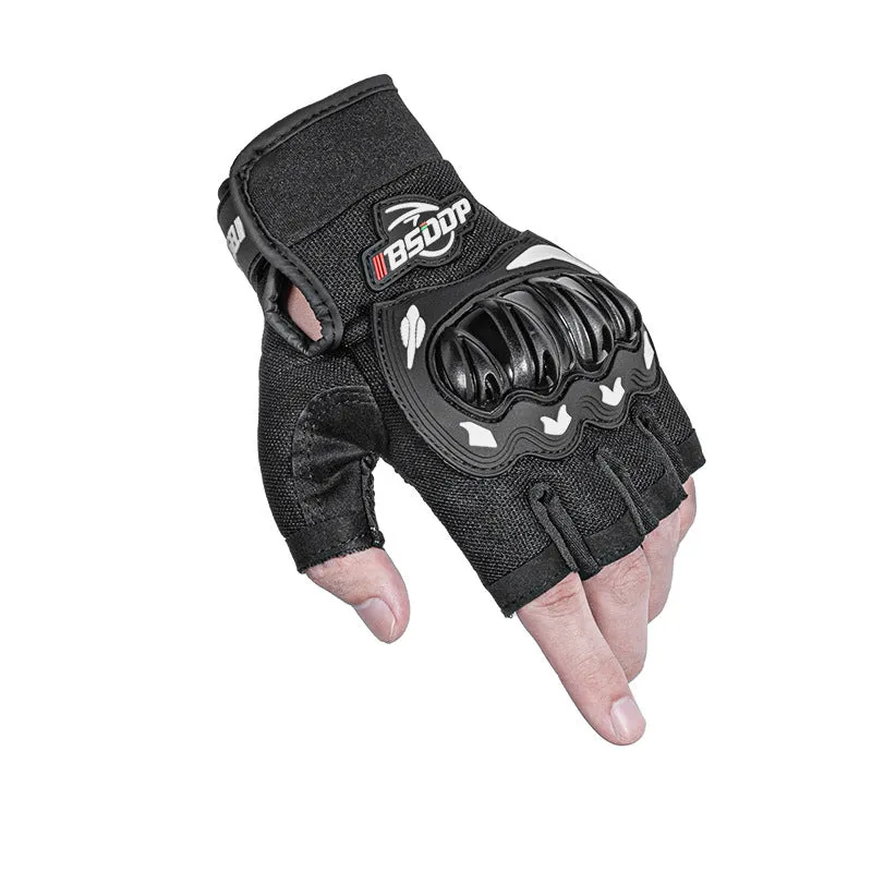 Lycra Meshed Protective Fingerless Gloves