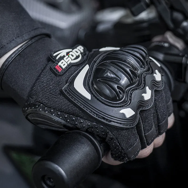 Lycra Meshed Protective Fingerless Gloves