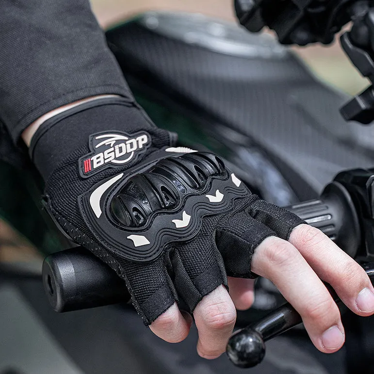 Lycra Meshed Protective Fingerless Gloves