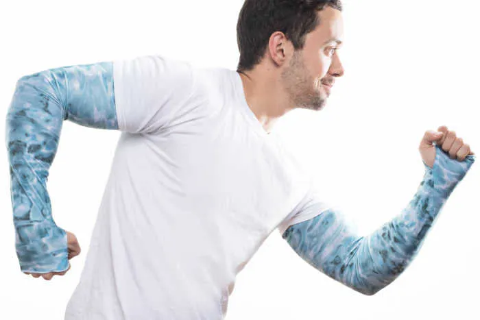 Mens Adjustable Arm Sleeves UV Sun Protection | Aqua Design