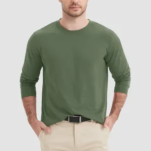 Men's Crew Neck Long Sleeve Shirt Quick Dry Sports Shirt