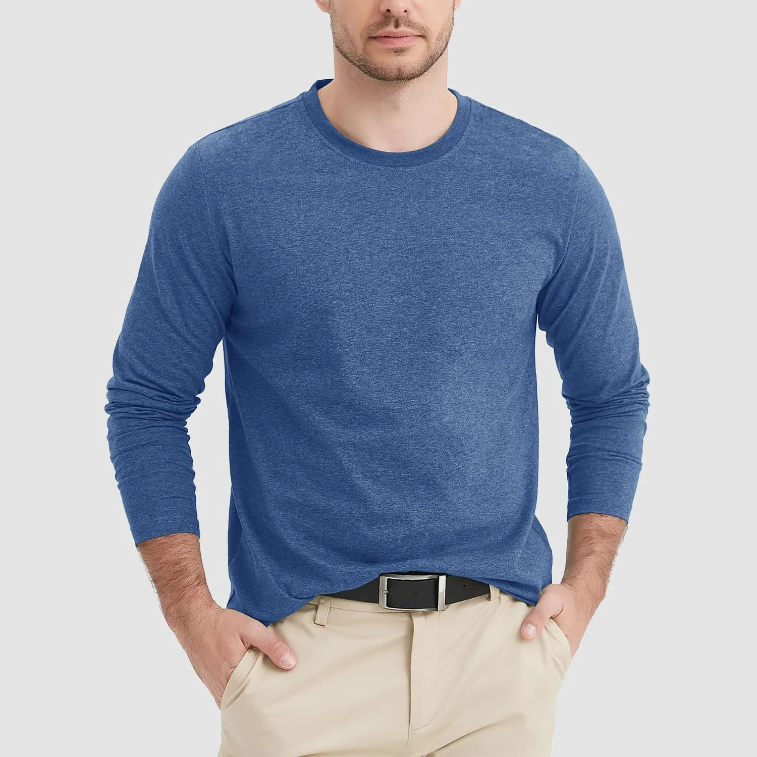 Men's Crew Neck Long Sleeve Shirt Quick Dry Sports Shirt
