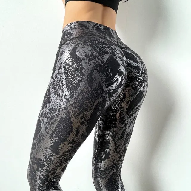 New Printing High Waist Quick Dry Stretchy Yoga Pants Women Push Up Running Leggings Sport  Women Fitness Pants MITAOGIRL