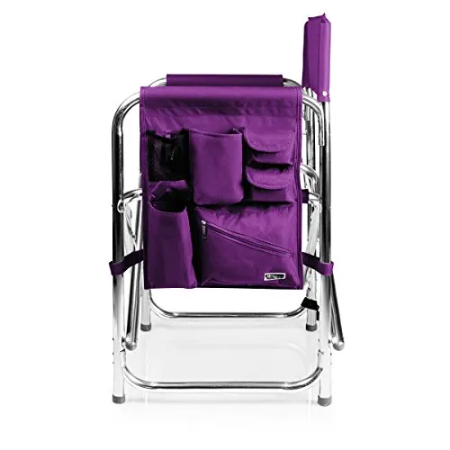 ONIVA - a Picnic Time brand - Sports Chair with Side Table, Beach Chair, Camp Chair for Adults, (Purple)
