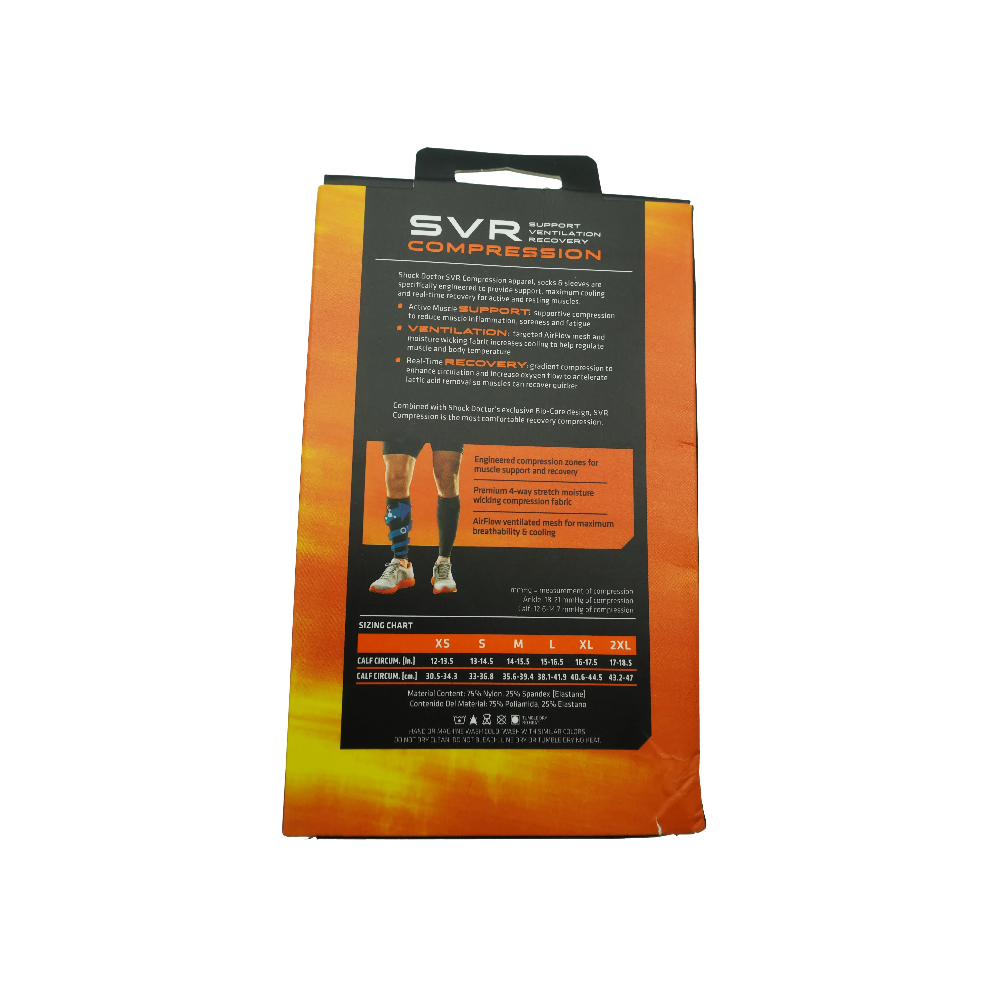 Shock Doctor SVR Recovery Compression Calf Sleeves Black Adult XL
