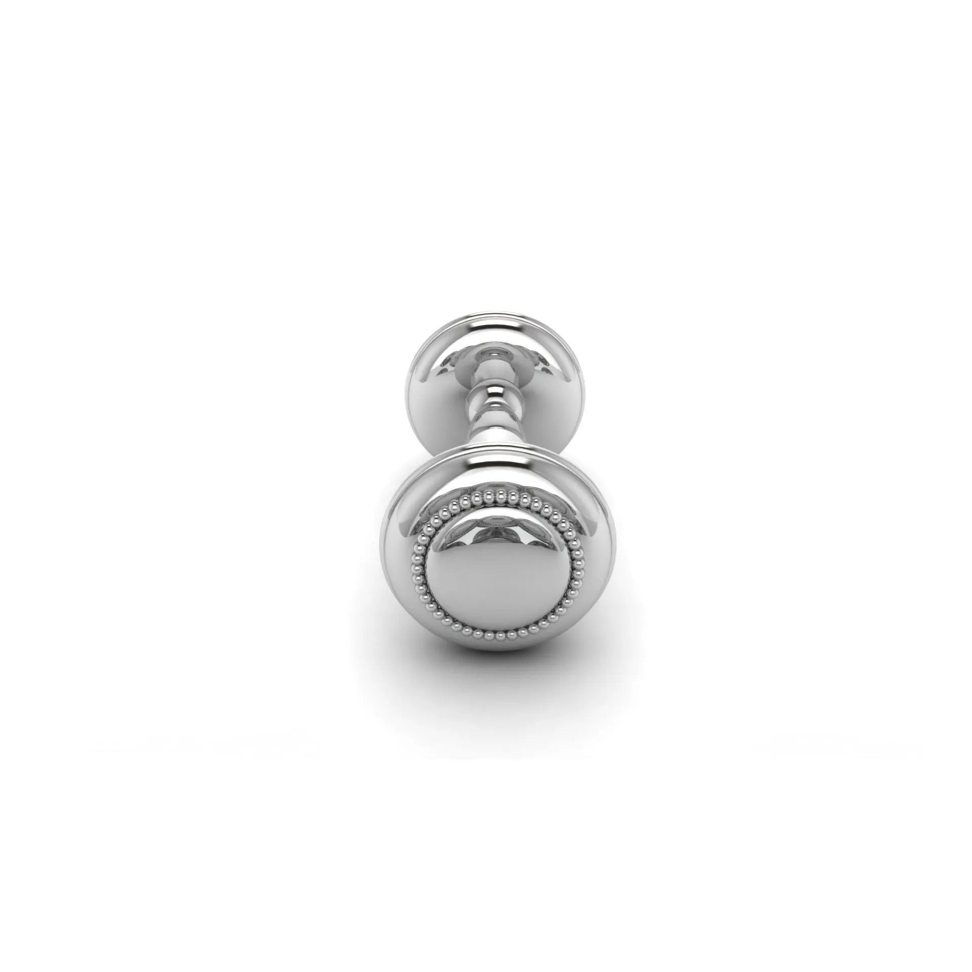 Sterling Silver Rattle - Beaded Dumbbell