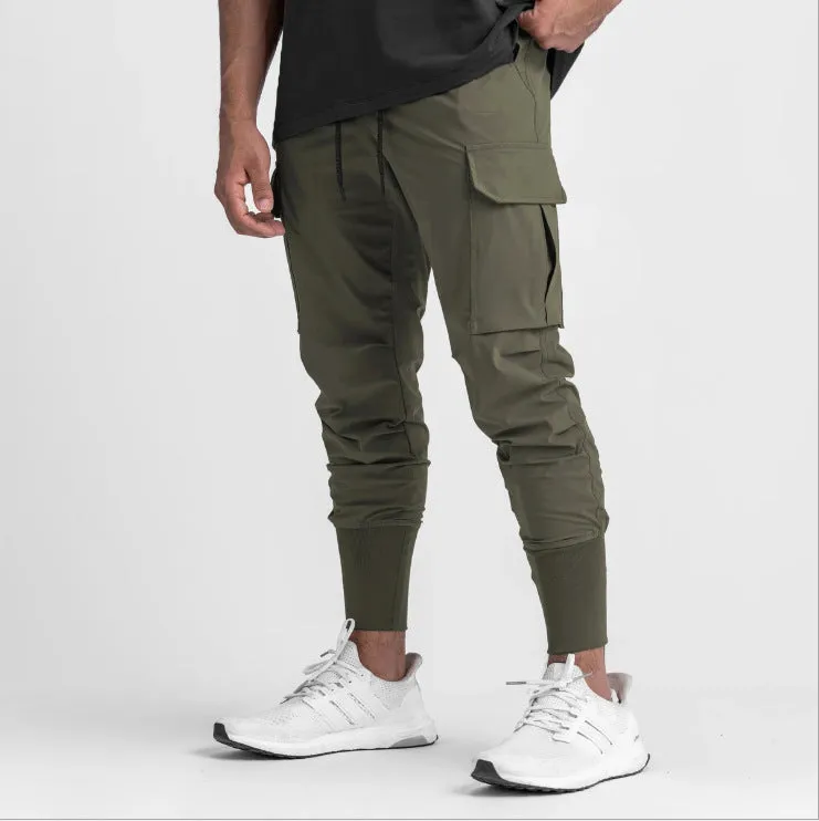 Sweatpants Men's fitness pants thin loose fast dry stretch bunched feet running training