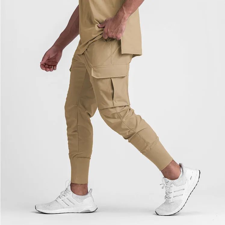 Sweatpants Men's fitness pants thin loose fast dry stretch bunched feet running training