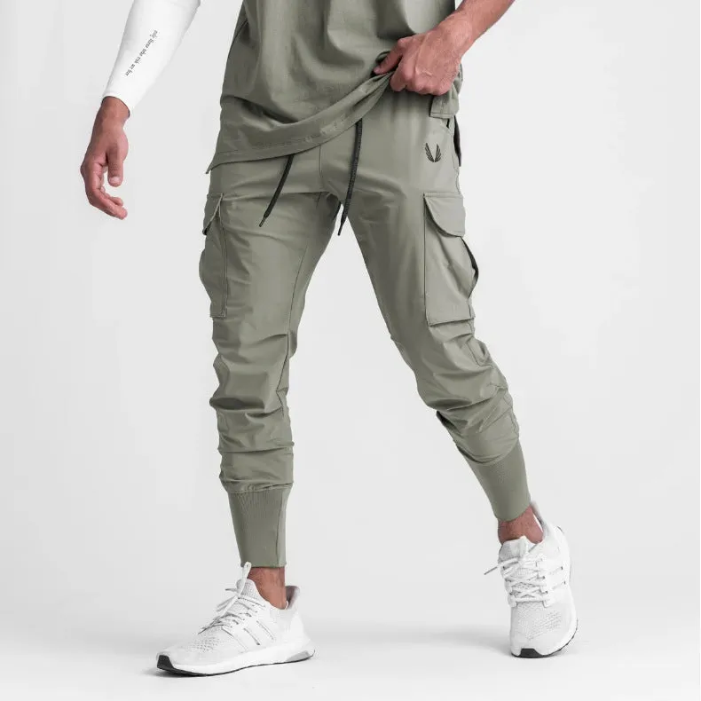 Sweatpants Men's fitness pants thin loose fast dry stretch bunched feet running training